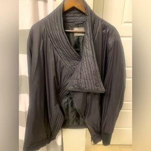 ASOS RARE Men’s Black Asymmetrical Zip Nylon Oversized Jacket Coat Large L